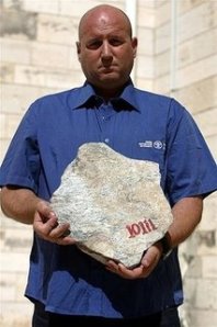 Haim Shchupak with Returned Stone of Israel