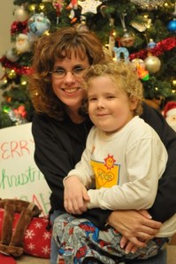 Noah and Diana by the Christmas Tree